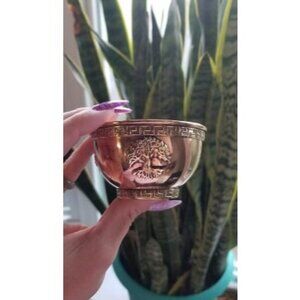 Tree of Life Copper Offering Bowl 3", Great for Altar use, Ritual use, Incense